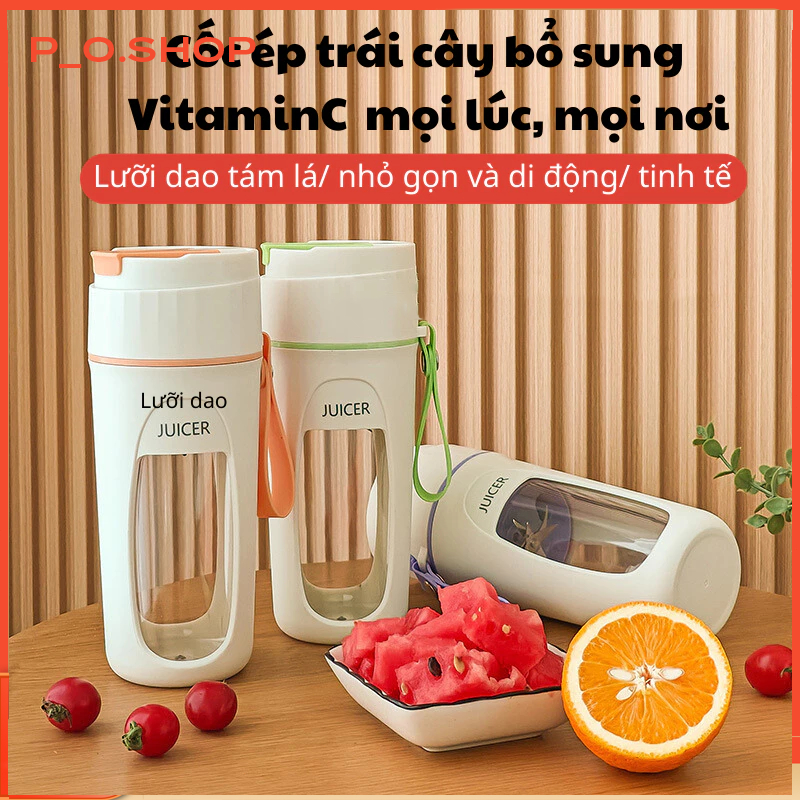 【🔥Rẻ】Máy xay sinh tố Máy xay cầm tay có thể xay đá 6 lưỡi dao dung tích lớn 340 ml