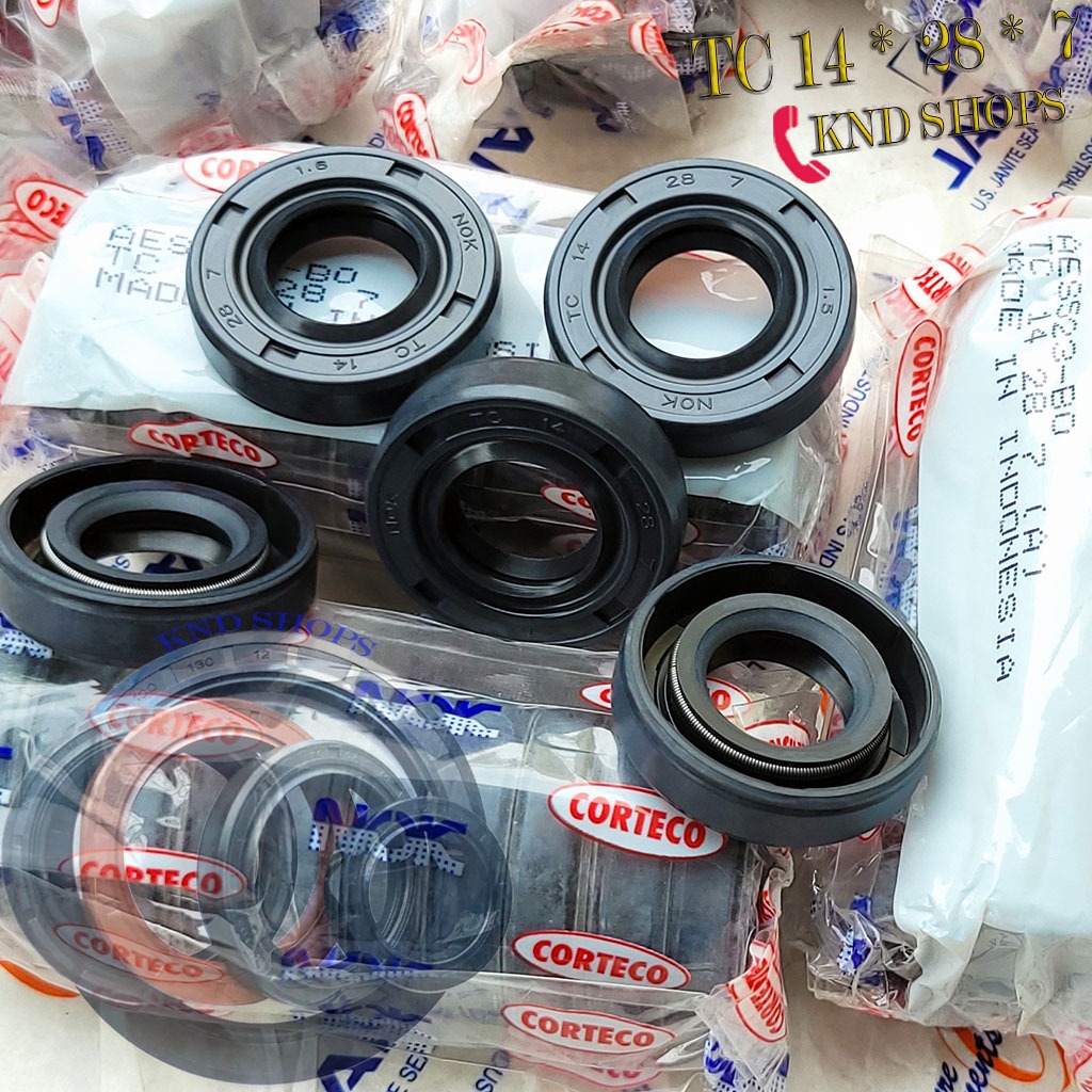 Phốt cao su chặn dầu NOK TC 14*28*7, Phốt chặn nhớt trục chuyên cho phụ tùng xe máy, ô tô và máy tàu