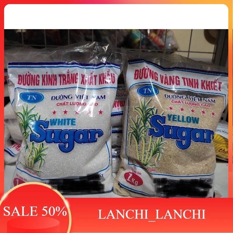 Lan Chi Đường tinh khiết xuất khẩu đường kính trắng, đường vàng (900g/túi)