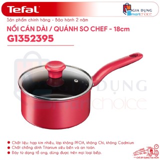  Nồi cán dài Tefal quánh Tefal So Chef 18cm G1352395 - Chống Dính Titanium Đáy Từ Giao Hỏa Tốc 