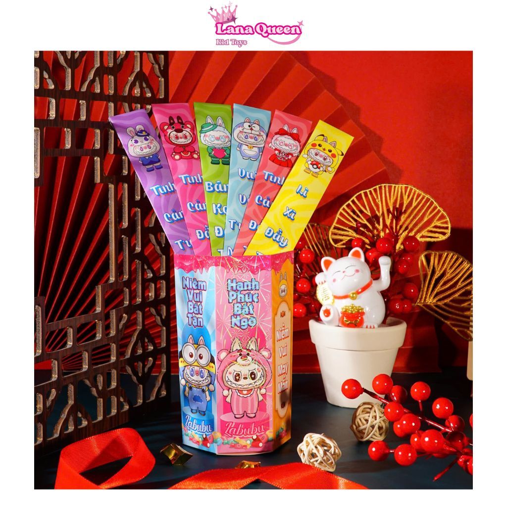 Lì Xì Que Gieo Quẻ Labubu Hottrend Phát Lộc Tết 2025 Ất Tỵ- Lana Queen Mall
