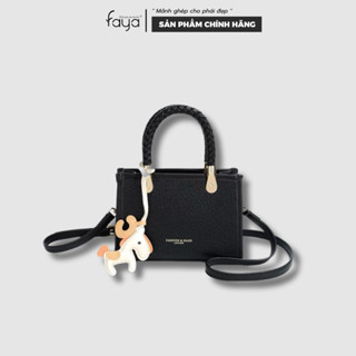  Túi xách nữ T2154 đeo vai xách tay vân gạo sang trọng quai tết dáng đứng mang đi làm công sở kèm charm da Faya 