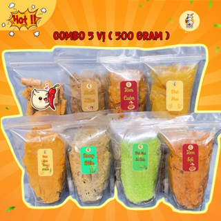 COMBO 5 Vị - BÁNH TRÁNG 3 GOAT FOOD TÂY NINH TRỘN SẴN ĐỦ VỊ (tỏi dầu, xike,sate, phô mai, rong biển)