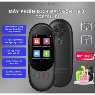 Máy phiên dịch thông minh CORISU F1 TẶNG kèm tai nghe máy dịch đa ngôn ngữ trí tuệ AI, dịch 138 ngôn ngữ, thiết kế nhỏ