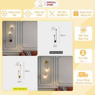 Đèn Gắn Tường Energy Green Lighting DT-1067 - Trang Trí Phòng Khách - Tặng Kèm 2 Bóng G9