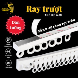 Thanh treo rèm dán tường chịu lực, không cần khoan tường, ray trượt đa năng tiện lợi treo rèm cửa