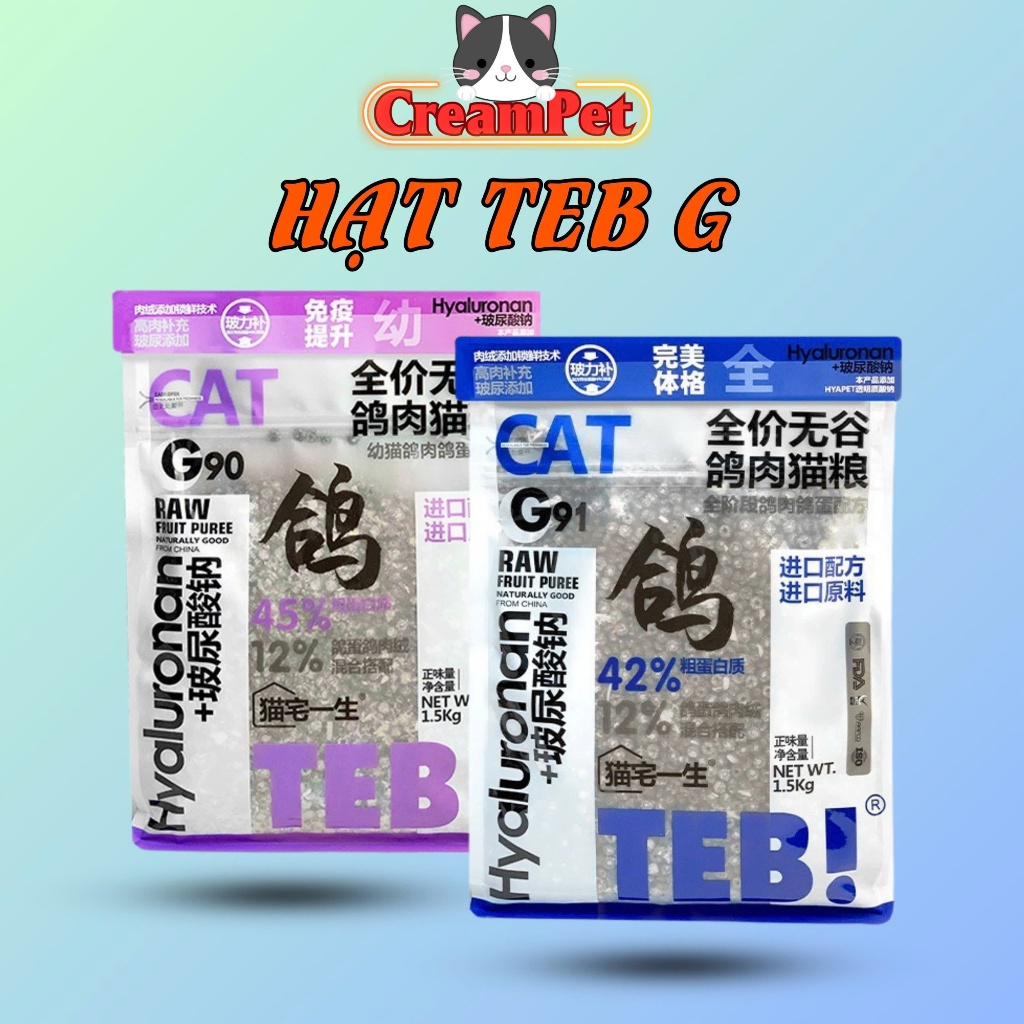 Hạt cho Mèo Teb G protein cao 42-45% - Hạt mix topping ruốc dành cho mèo mọi lứa tuổi