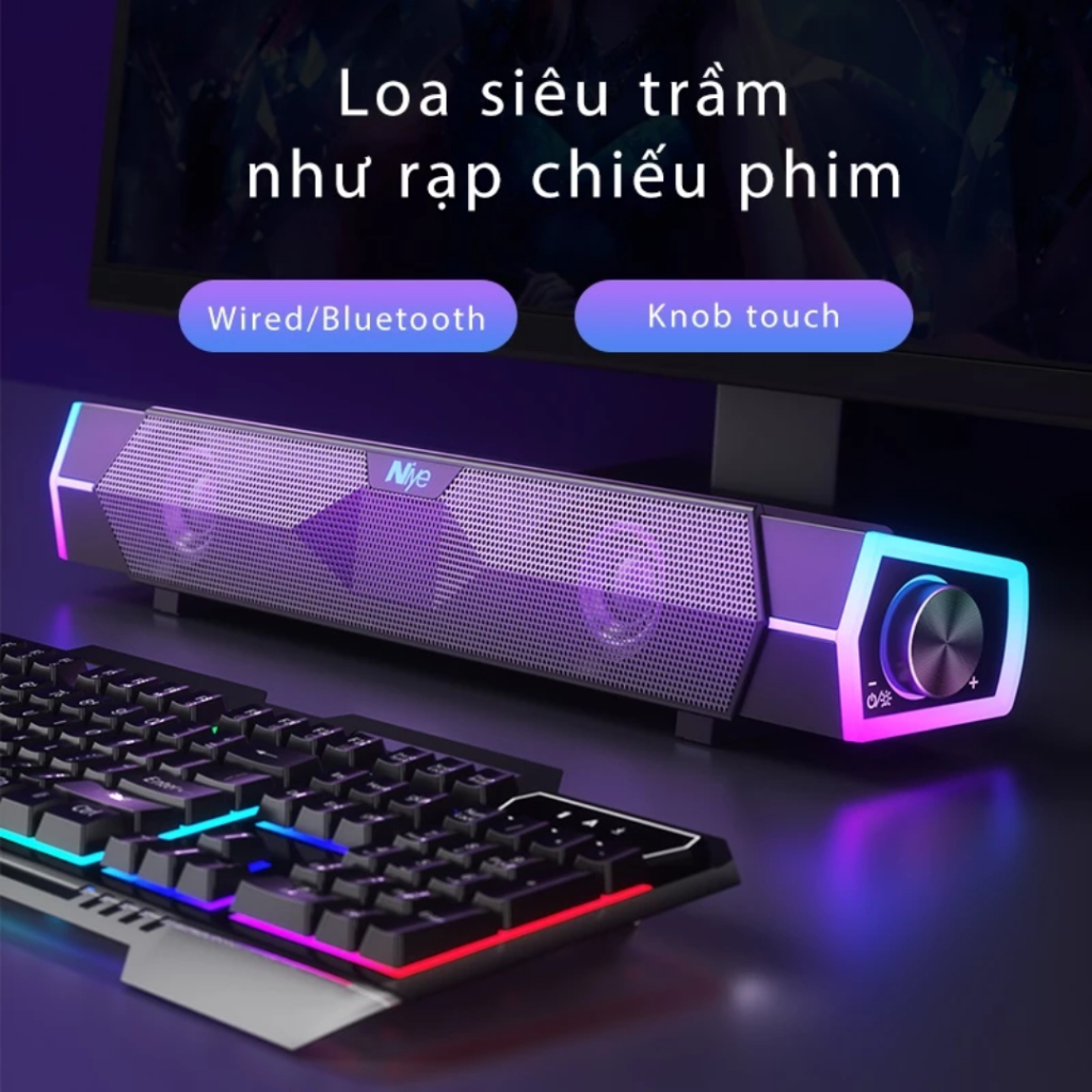 Loa Bluetooth 4D NIYE V18 - Loa Máy Tính Dành Cho Game Thủ, Tích Hợp Soundcard Và Micro Đàm Thoại | BigBuy360 - bigbuy360.vn