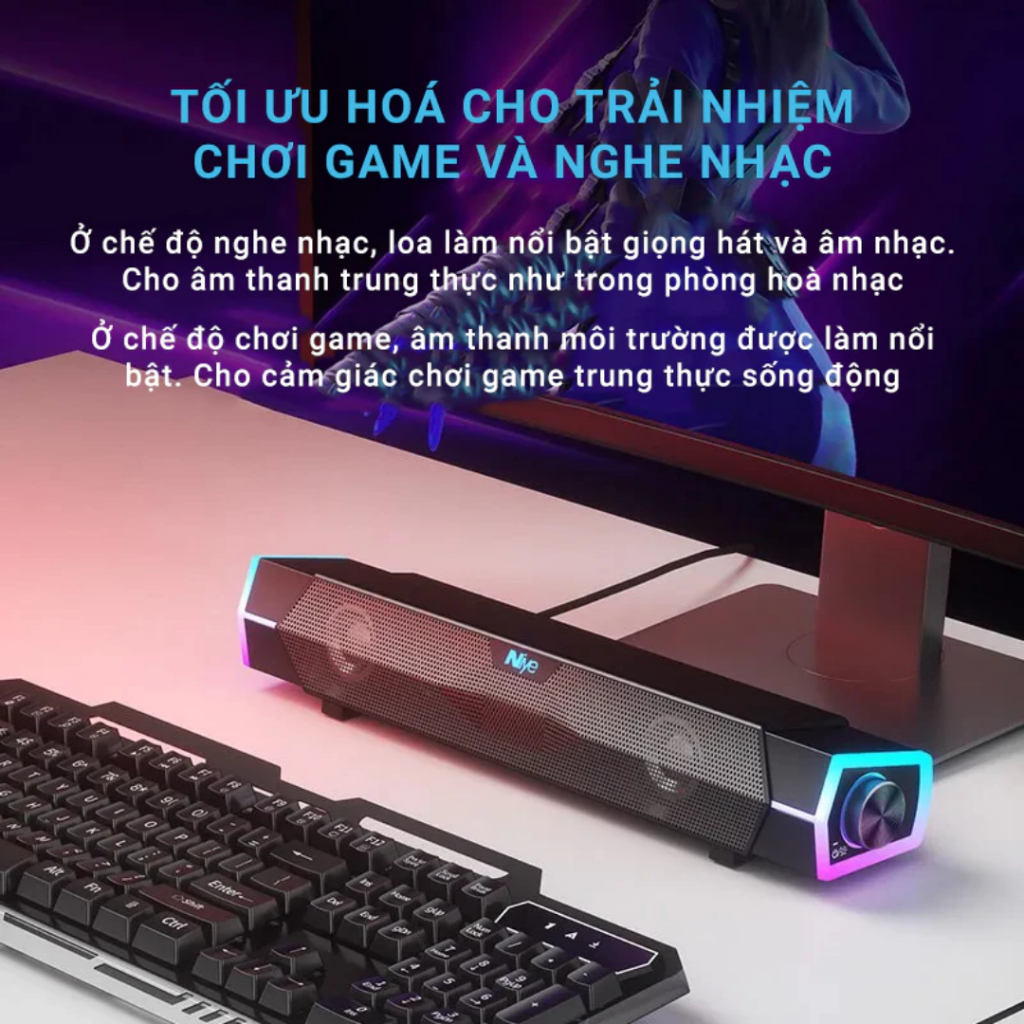 Loa Bluetooth 4D NIYE V18 - Loa Máy Tính Dành Cho Game Thủ, Tích Hợp Soundcard Và Micro Đàm Thoại | BigBuy360 - bigbuy360.vn