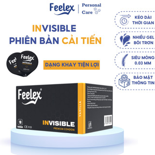 Bao cao su Feelex siêu mỏng, gân gai, nhiều gel bôi trơn - Hộp 10 chiếc