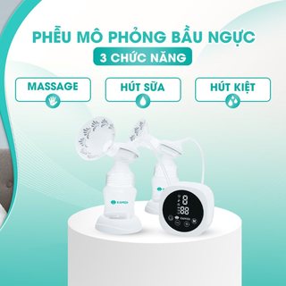 Combo Máy Hút Sữa Silicon Kamidi Max Kèm Bình Sữa Có Núm Ti Và Núm Trợ Ti Kamidi
