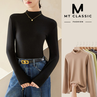 Áo cổ lọ tay dài, áo thun cổ cao 5cm chất thun tăm nhí co giãn 4 chiều, mềm mịn, form áo ôm basic có size - MT CLASSIC