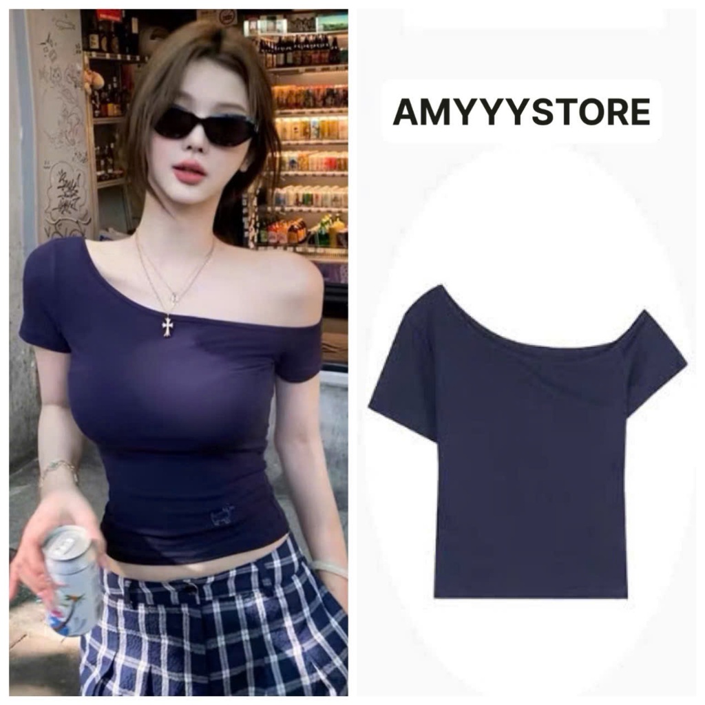 Áo Thun Ngắn Tay Cổ Trễ Form Ôm Dành Cho Nữ Mùa Hè Phong Cách Mới MA124 | BigBuy360 - bigbuy360.vn