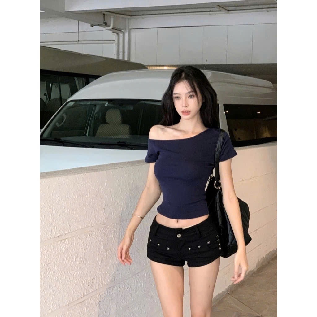 Áo Thun Ngắn Tay Cổ Trễ Form Ôm Dành Cho Nữ Mùa Hè Phong Cách Mới MA124 | BigBuy360 - bigbuy360.vn