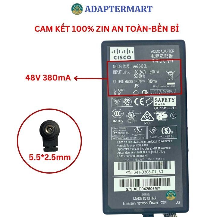 Cục nguồn Cisco IP phone 9971 48v hàng xịn