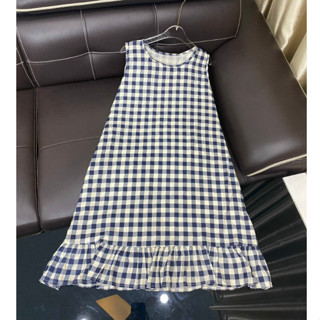  Váy bầu sát nách nữ Bầu Xinh VyVy chất đũi mềm mịn màu kem nhiều họa tiết 