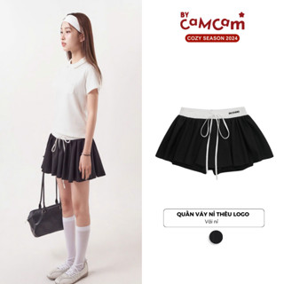 Quần Váy Bycamcam Nỉ Hack Dáng Thêu Logo Cơ Bản Cho Nữ Mùa Thu Đông