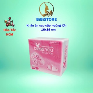 [Combo 10 Bịch] Có Mã QR - Khăn Ăn Vuông Lớn 16cm x16cm BLESS YOU Bịch 100 Tờ