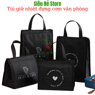  Túi đựng hộp cơm giữ nhiệt Siêu Rẻ Store Túi vải đựng cơm văn phòng cute hình tròn chữ nhật 3 tầng có khóa kéo size to 