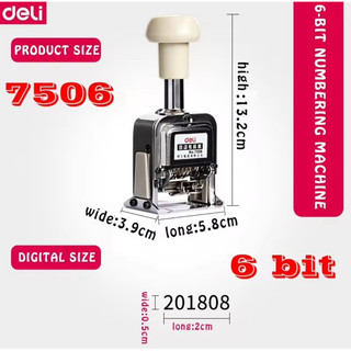 Máy dập số, nhảy số tự động Deli 6 số
