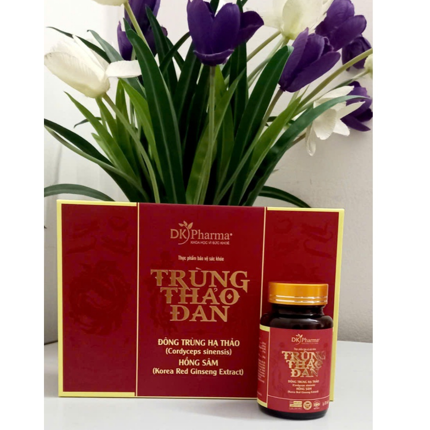 [Hàng Chính Hãng] Trùng Thảo Đan DK Pharma - Giúp bồi bổ sức khoẻ , giảm mệt mỏi -Hộp 2 lọ x 30 viên