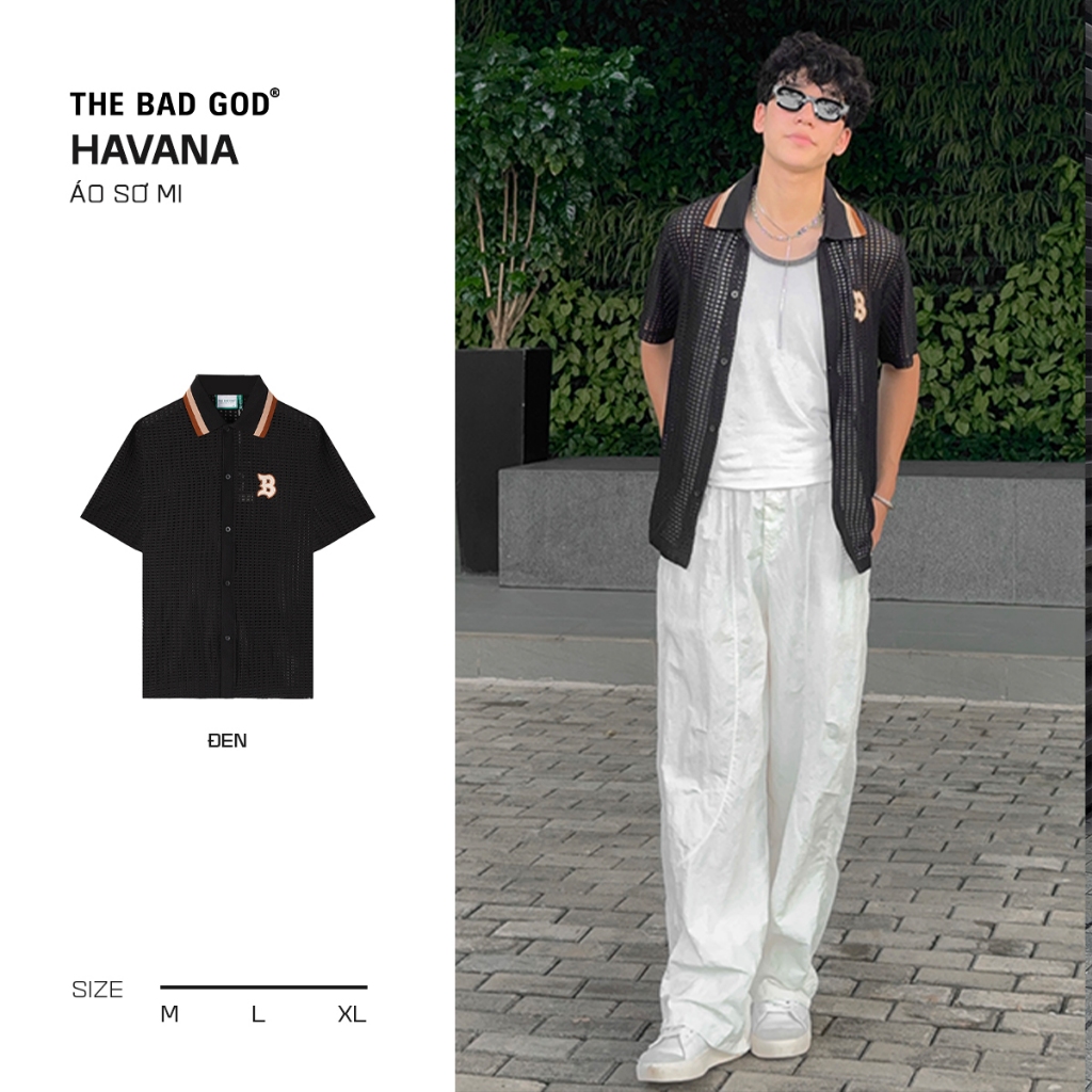 Áo sơ mi nam ngắn tay cuban The Bad God Hanava