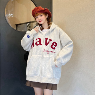 Áo Khoác Nỉ Hoodie Zip Bông Thêu WAVE Form Rộng Nam Nữ Unisex