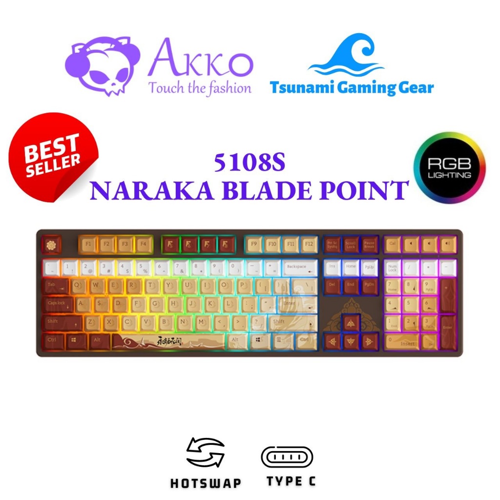 Bàn phím cơ Akko 5108s Naraka Blade Point (RGB/ Hotswap / Silver switch)