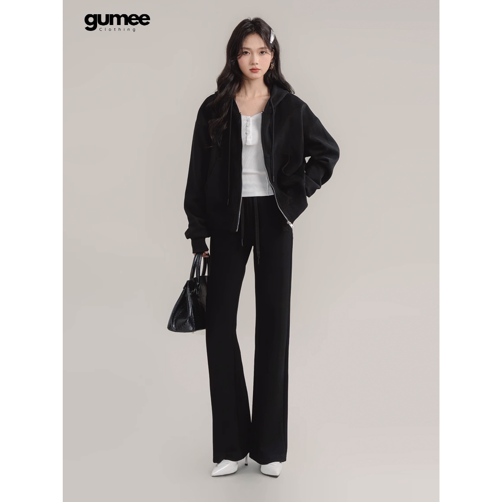 Áo khoác hoodie zip nữ croptop chống nắng nỉ hai da form rộng boxy mũ to thấm hút mồ hôi tốt - GHZ | BigBuy360 - bigbuy360.vn
