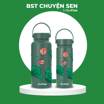Bình giữ nhiệt EcoFlask 1000ml/550ml thiết kế Nụ Xuân cao cấp chính hãng, inox 304, bảo hành 3 năm