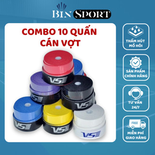 Combo 10 quấn cán vợt cầu lông, cuốn cán vợt cầu lông VS, Yonex cao cấp, chống trơn - Bin Sport