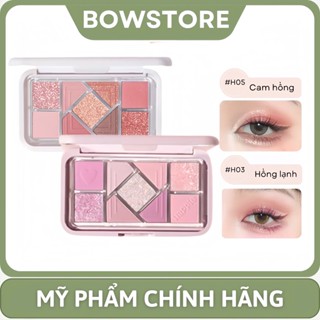 Bảng Phấn Mắt Hold Live 9 Ô Happie, Phấn mắt nhũ lì cool tone, xanh khói trang điểm mắt xinh xắn Eyeshadow