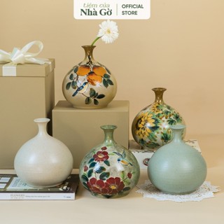 Bình gốm hút lộc Nhà Gờ làm quà tặng để cắm hoa trang trí nhà cửa BH24M17
