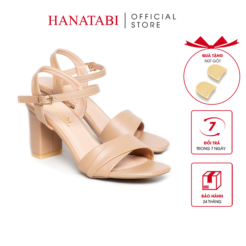 Giày Sandal Nữ Cao Gót 7cm Hanatabi Quai 2 Xếp Mũi Vuông Hậu C Đế TA Bigsize (35-41) Mã HNSDG7F936