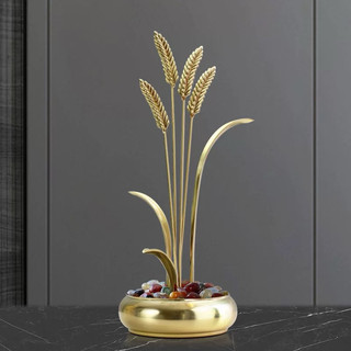  Quà Tặng - Chậu Cây Lúa Mạch Mạ Vàng Cao Cấp - Mô Hình Decor Trang Trí Nhà Cửa - Văn Phòng 