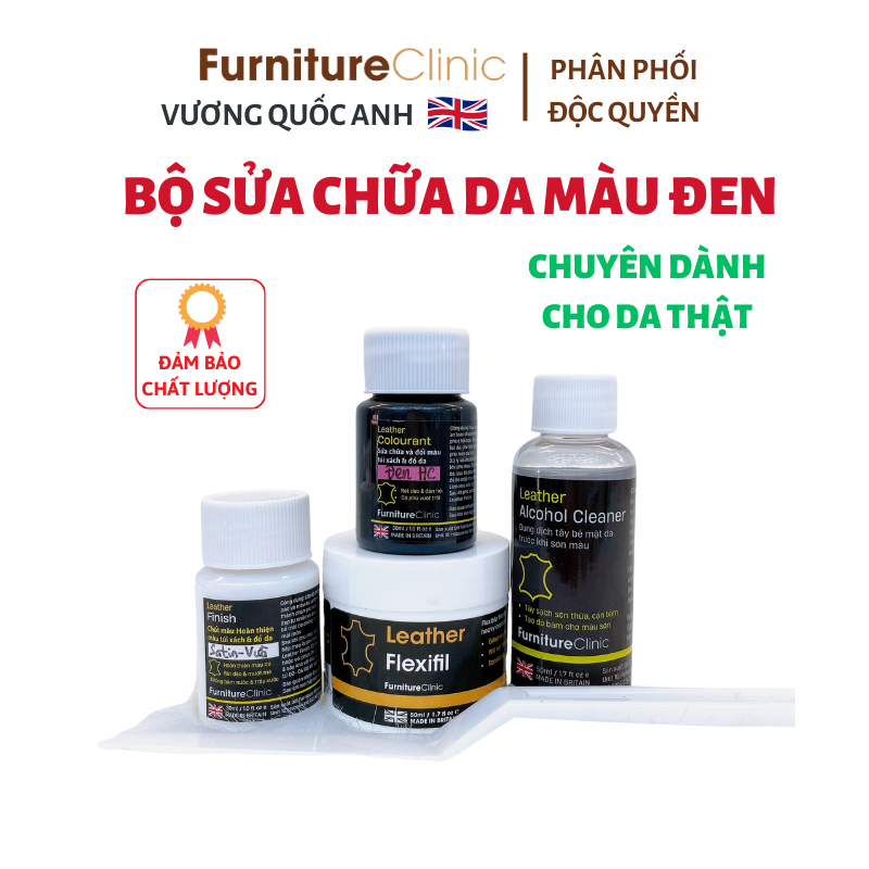 Bộ sửa chữa da màu đen - Black Flexifil Kit