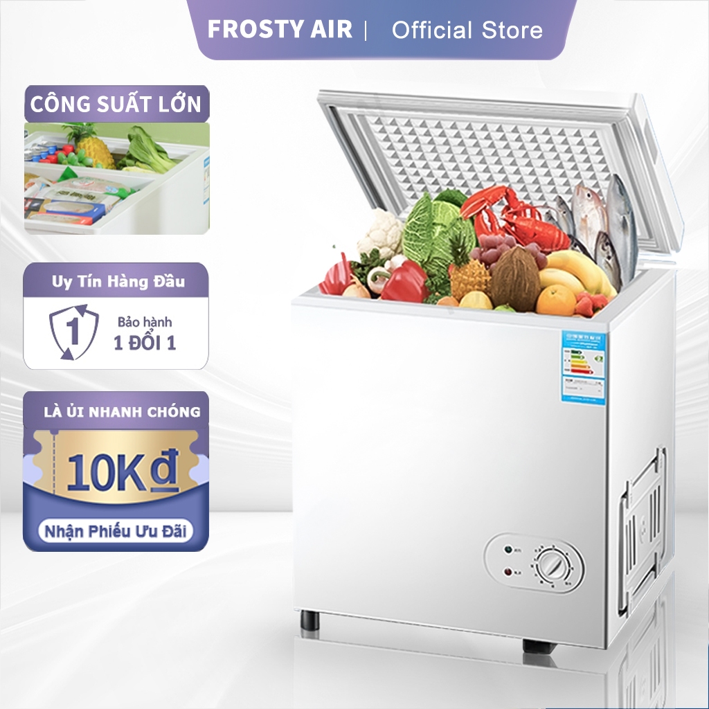 Tủ đông gia đình loại nhỏ tủ lạnh ngang sức chứa lớn một cửa giữ tươi nhanh tiết kiệm năng lượng
