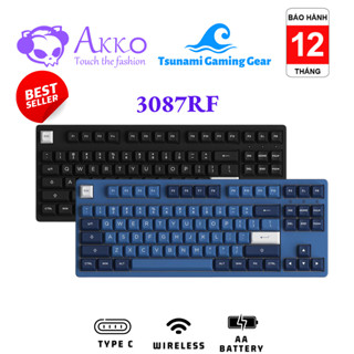 Bàn phím cơ AKKO 3087 RF White on Black | Wireless 2.4 Ghz | USB Type C