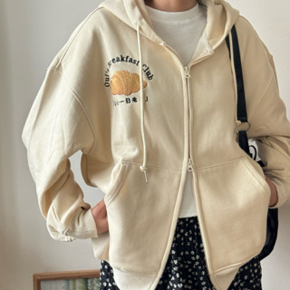 Áo Hoodie Zip Oui's Breakfast Club - Áo Khoác Form Oversized Dây Kéo 2 Đầu ( Ouithebrand )