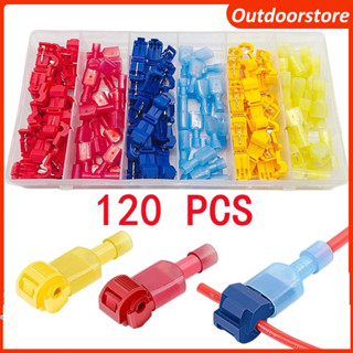  Hộp 120 Kẹp Nối Dây Điện Đầu Cuối Dạng Chữ T Cách Nhiệt Nhanh Chóng Không Lột 