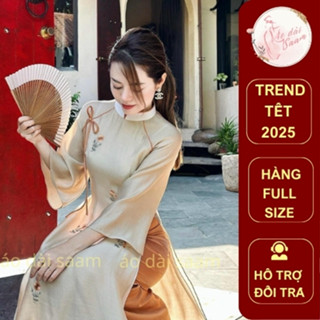 Áo dài Chi Giao tơ thêu cao cấp 4 tà linn design thiết kế - Áo dài Saam cover