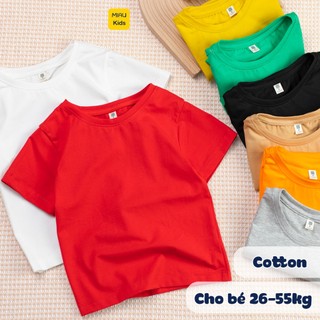 Áo thun trơn cho bé size đại thun Cotton co giãn thấm hút thoáng mát Cho Bé 26Kg - 55Kg - Quần áo trẻ em MiauKids 
