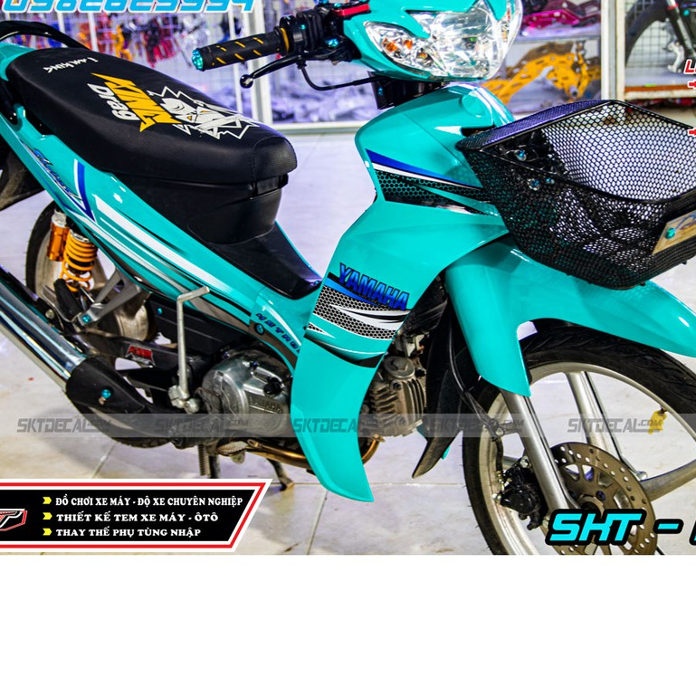 tem rời xe sirius xanh trắng