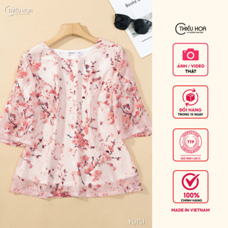 Áo voan tơ nữ trung niên cao cấp mềm mịn mát tặng mẹ thương hiệu Thiều Hoa AN4Y0131