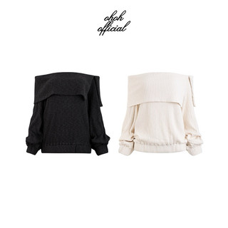  Áo len trễ xẻ vai OHOH  OFF-SHOULDER SWEATER  