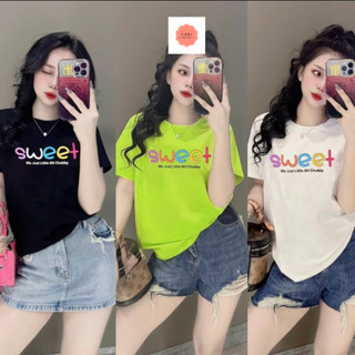  Áo Thun Cotton Thái Nữ FORM RỘNG 50-75kg Cổ Tròn Mềm Mịn Mát Nhiều Màu In Bao Đẹp  Mã A43 SWEET  