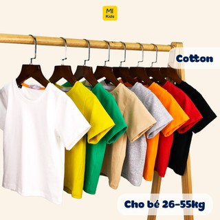  Áo Phông trơn Cho Bé Size Đại Nhiều Màu Chất thun Cotton Mát Mịn Mặc hè thoáng mát - Quần áo trẻ em MIKIDS 