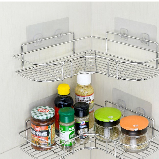 Kệ góc để đồ dán tường inox 304