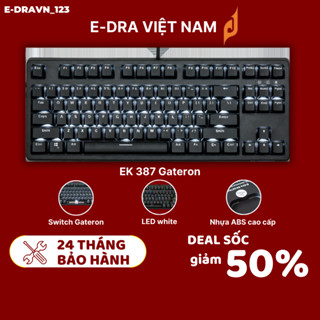 Bàn phím chơi game cơ E-DRA EK387 GATERON, 87 phím gọn gàng và đầy đủ tính năng. Hàng chính hãng