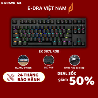 Bàn phím chơi game cơ E-DRA EK387L - RGB nhỏ gọn tinh tế 87 key kết nối USB type-C. Hàng chính hãng